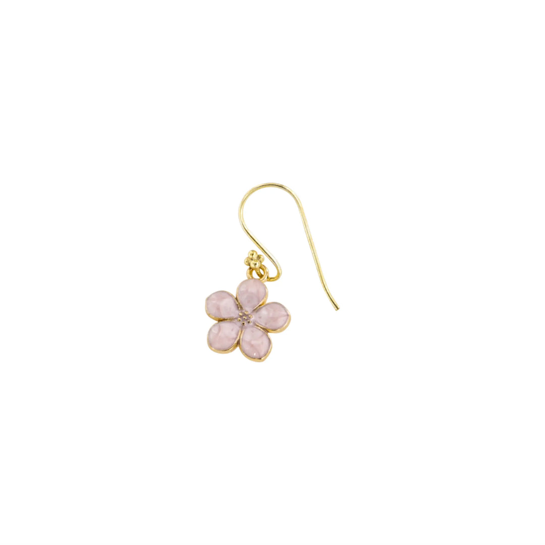 Ohrringe, Emaille-Blume, 30 mm, vergoldetes Silber/Messing, mehrere Varianten Express