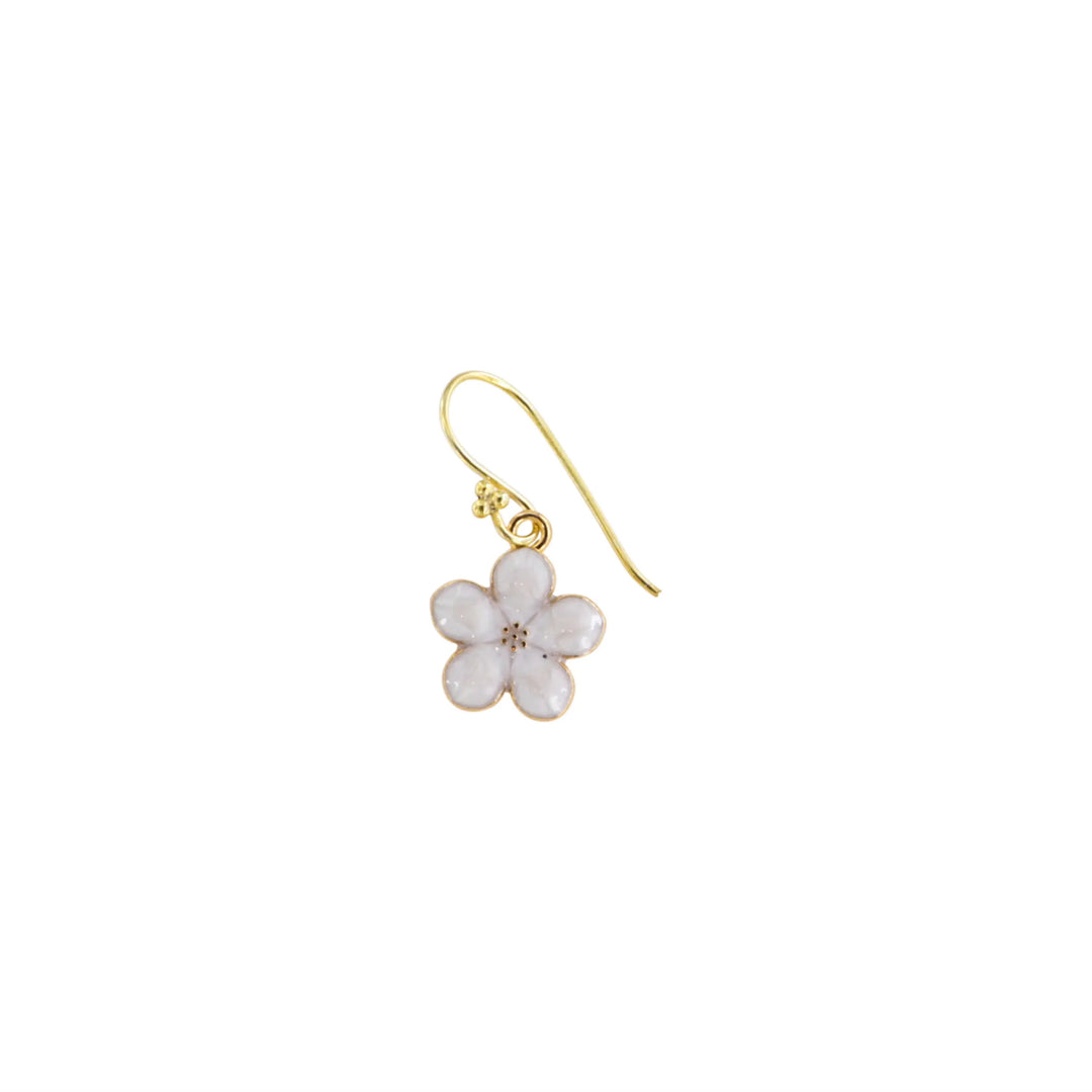 Ohrringe, Emaille-Blume, 30 mm, vergoldetes Silber/Messing, mehrere Varianten Express