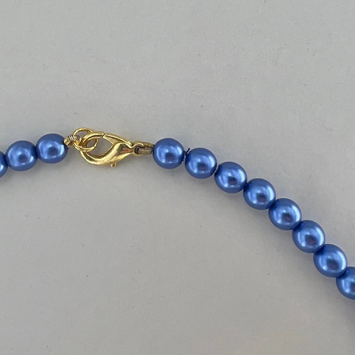 Halskæde, voksperlekæde, forgyldt messing, 42-44 cm Beadhouse of Copenhagen