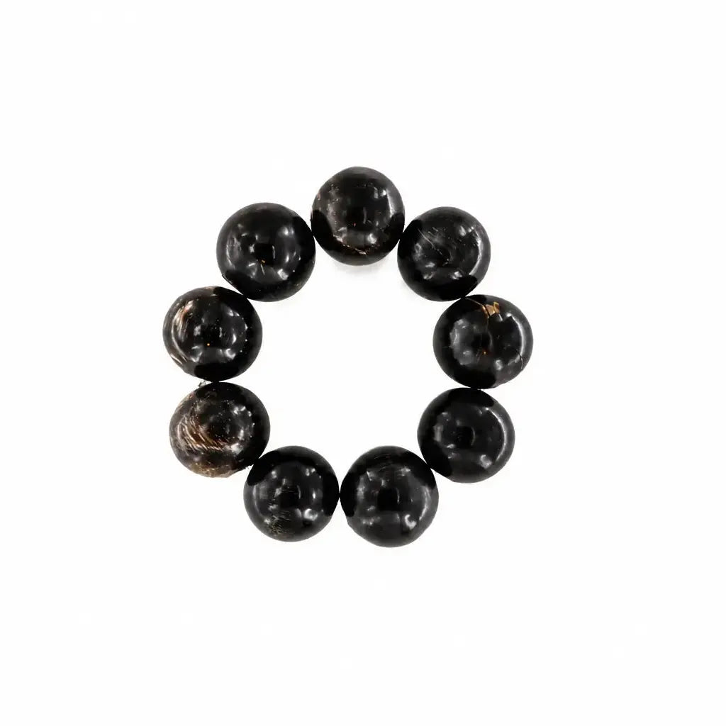 Armband, grob, Hornperlen, 20 mm, elastisch 