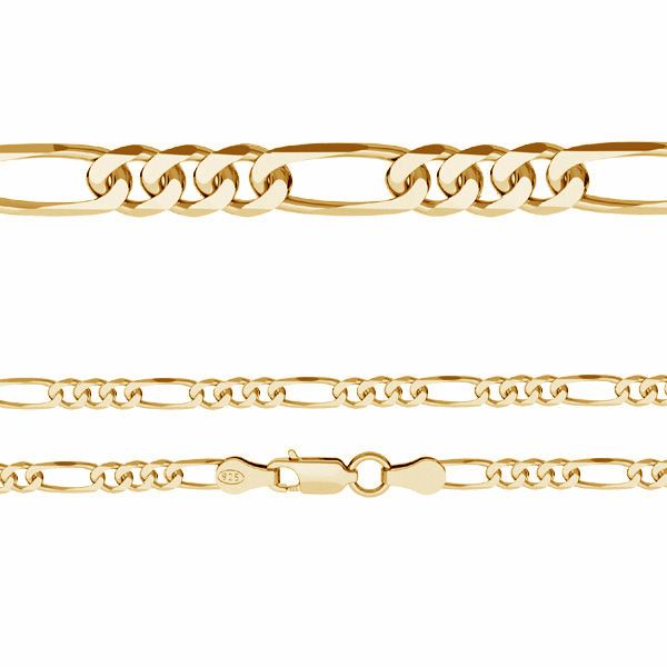 Find Halskæde, figaro kæde, forgyldt sterlingsølv, 3,7 mm bred hos Beadhouse of Copenhagen i dag, med en altid hurtig levering!