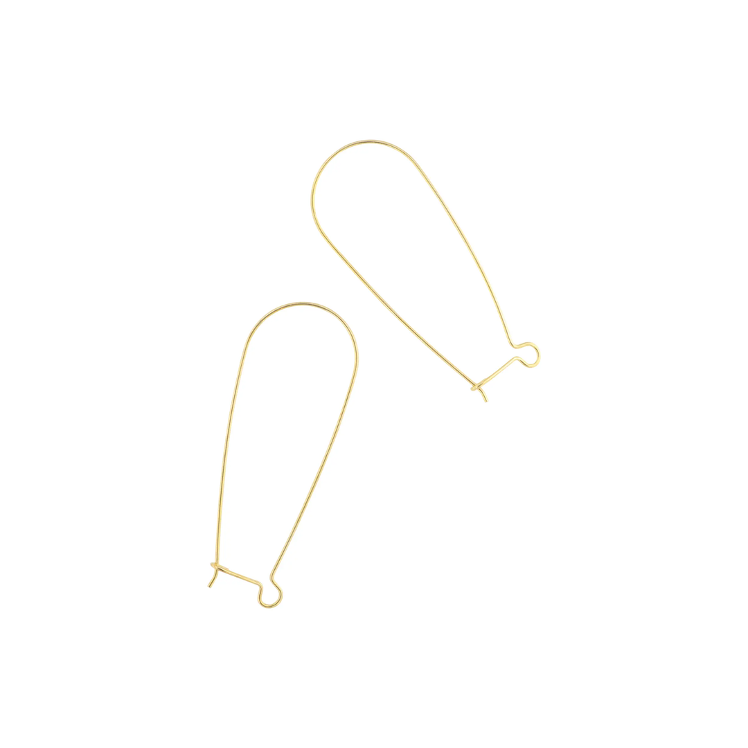 Ørebøjler i forgyldt sterlingsølv med lukning 45x0,7 mm, storkøb BOC