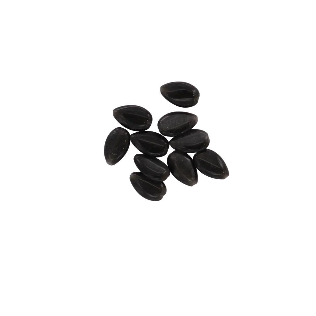 Glasfiberperler, dråbe, sort, 13x8 mm