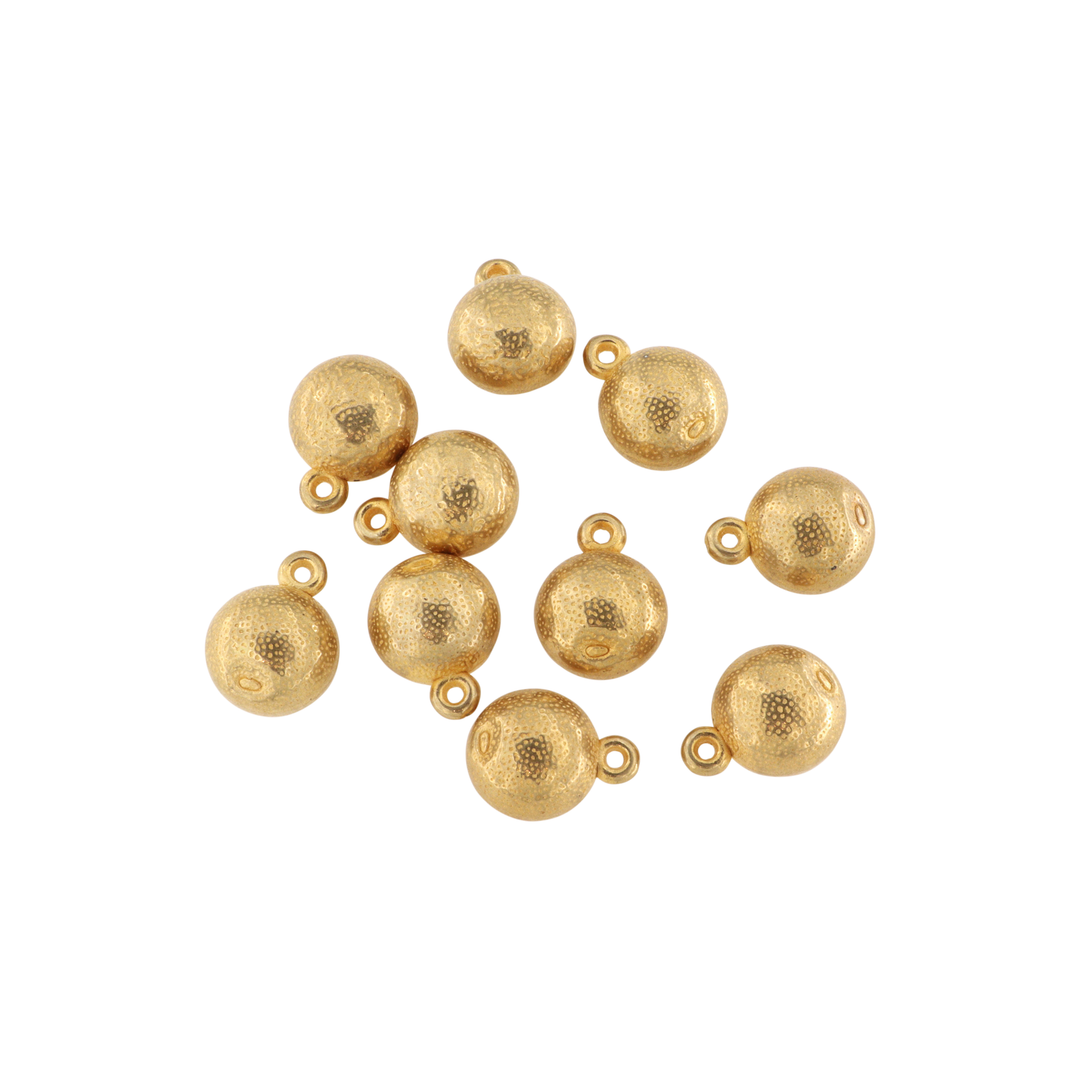 Find Vedhæng, tekstureret kugle, forgyldt messing, 18x13 mm. hos Beadhouse of Copenhagen i dag, med en altid hurtig levering!