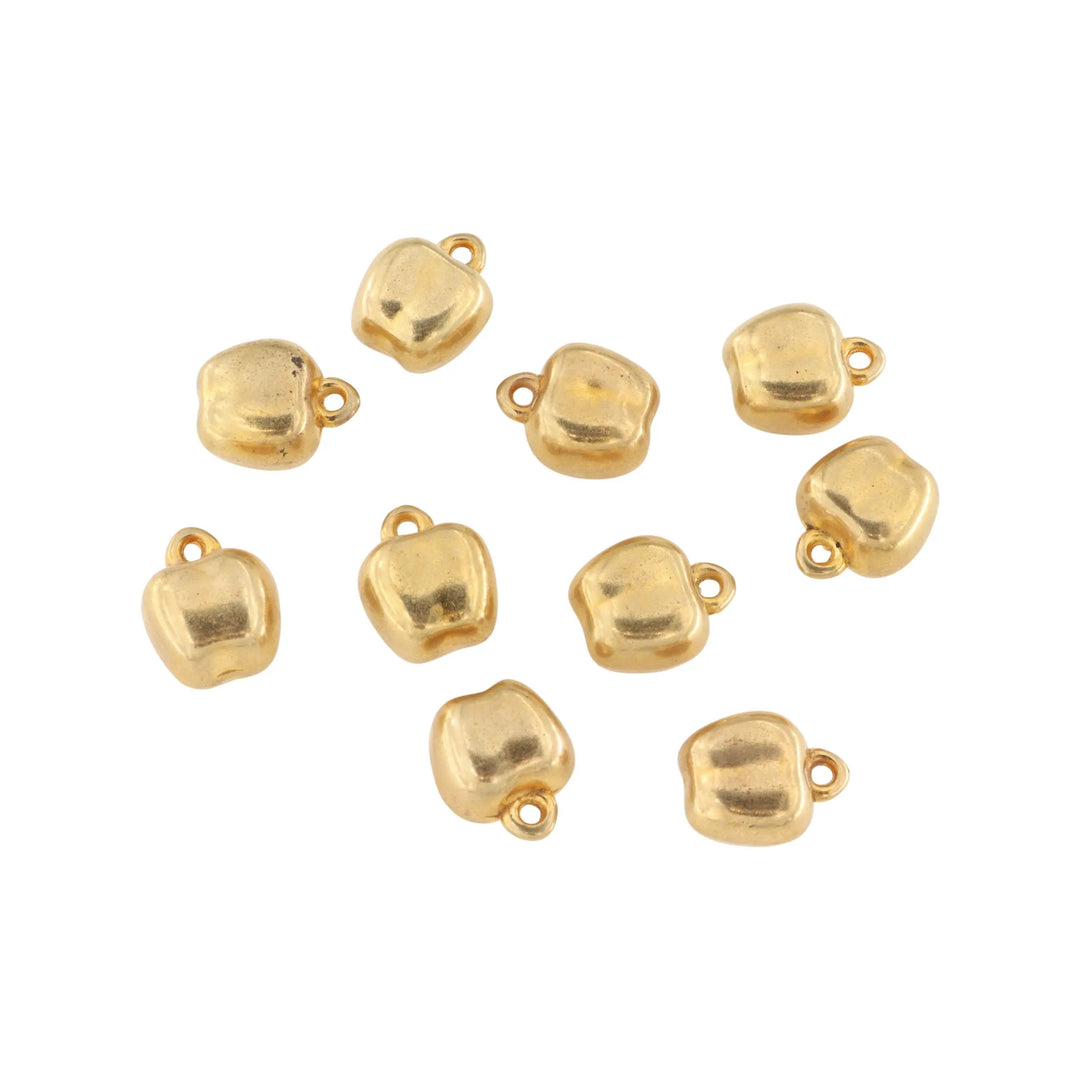 Vedhæng, æble, forgyldt messing, 15x12 mm. 10 stk BOC