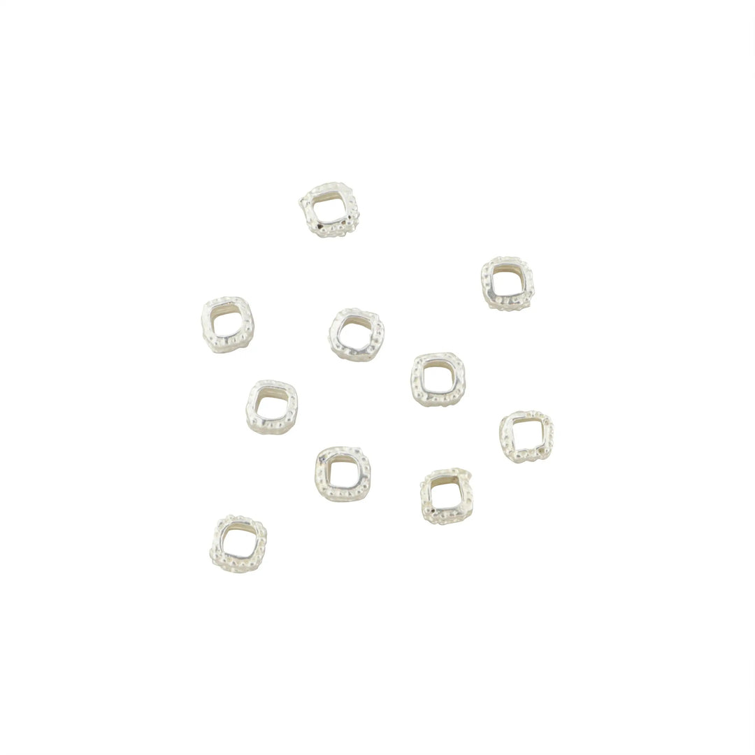 Metalperler, filigran, forsølvet messing, 5x2 mm. storkøb BOC