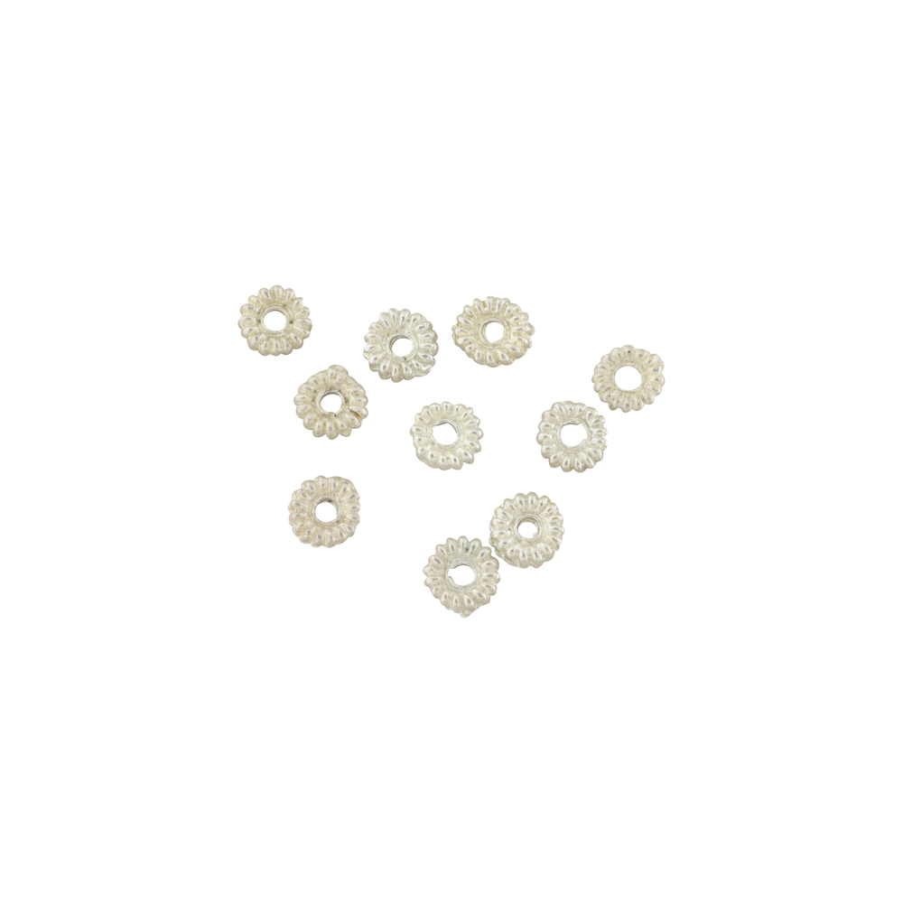 Find Metalperler, filigran rillet hjul, forsølvet messing, 5-7 mm. storkøb hos Beadhouse of Copenhagen i dag, med en altid hurtig levering!