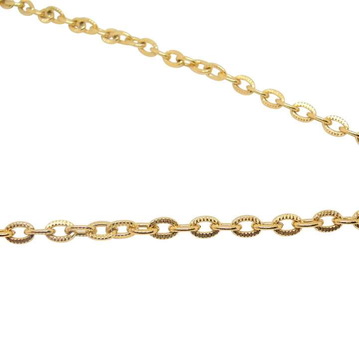 Meterkette, gerillte Flachankerkette, vergoldetes Aluminium, 5,5 mm 