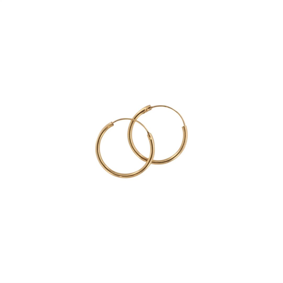 Øreringe, hoops, 25 mm, forgyldt sterlingsølv 
