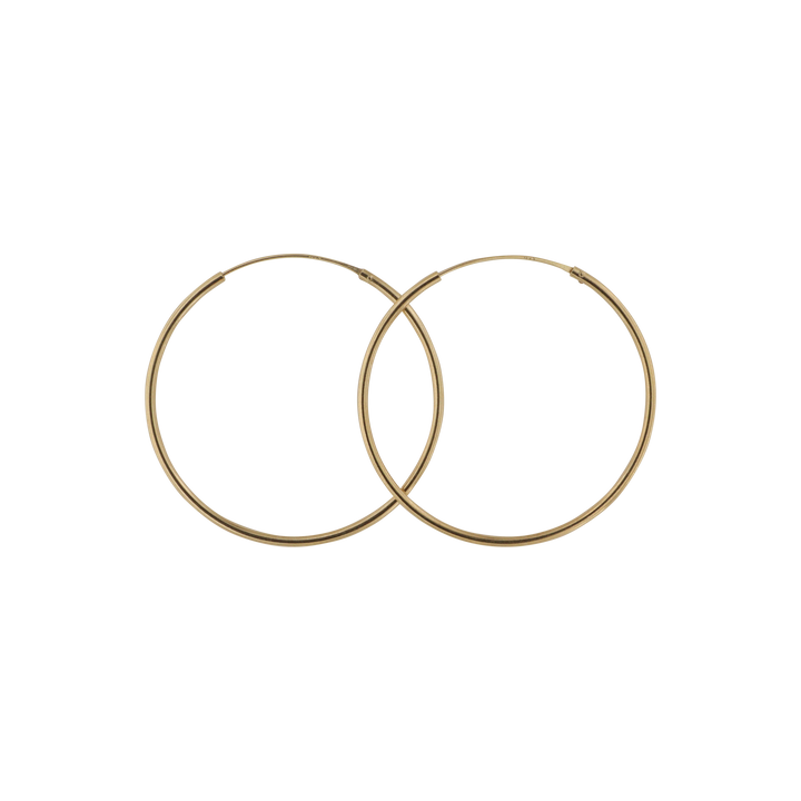 Øreringe, hoops, 40 mm, sterlingsølv og forgyldt sterlingsølv BLT