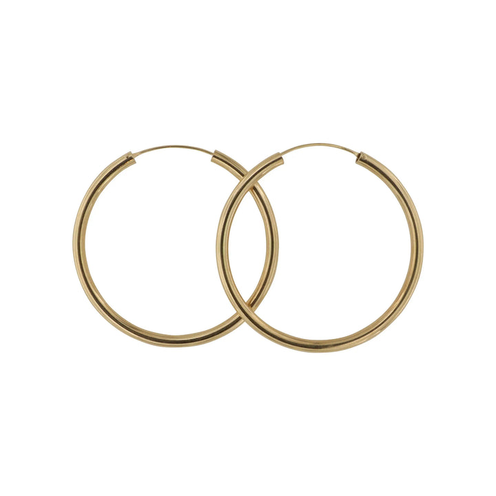 Øreringe, hoops, 60mm, sterlingsølv og forgyldt sterlingsølv BLT