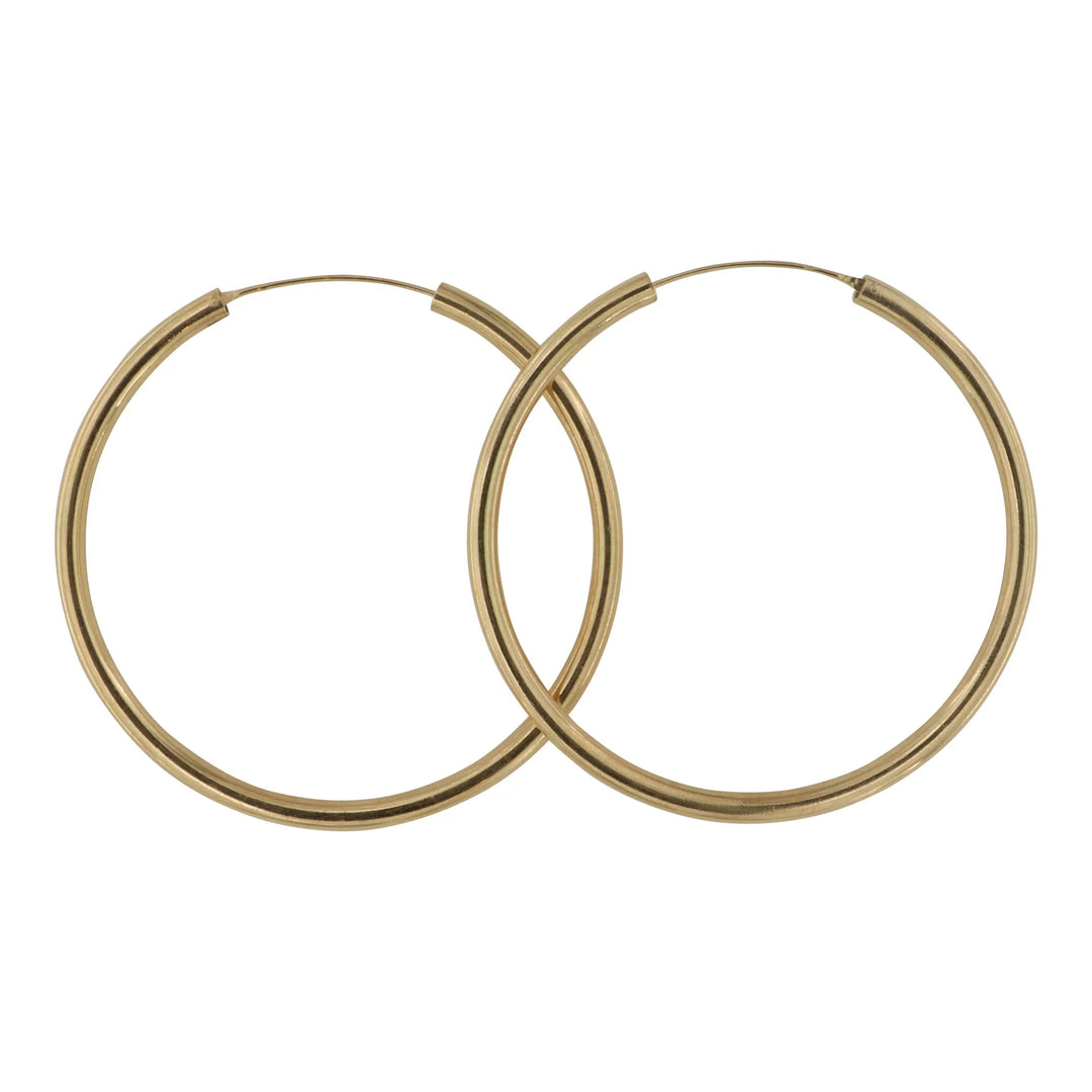 Øreringe, hoops, 70 mm, sterlingsølv og forgyldt sterlingsølv BLT