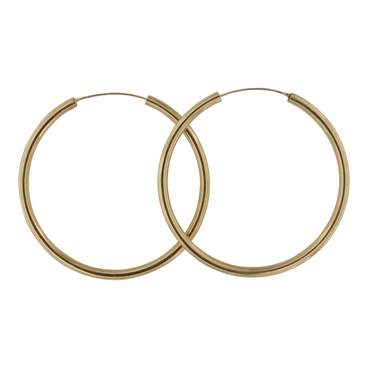 Øreringe, hoops, 70 mm, sterlingsølv og forgyldt sterlingsølv BLT