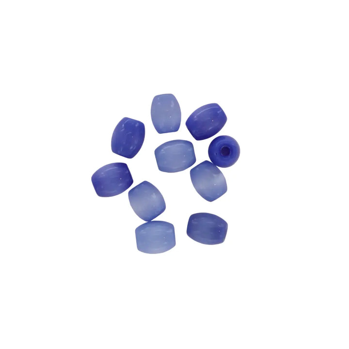 Glasfiberperler, oval, blå, flere størrelser
