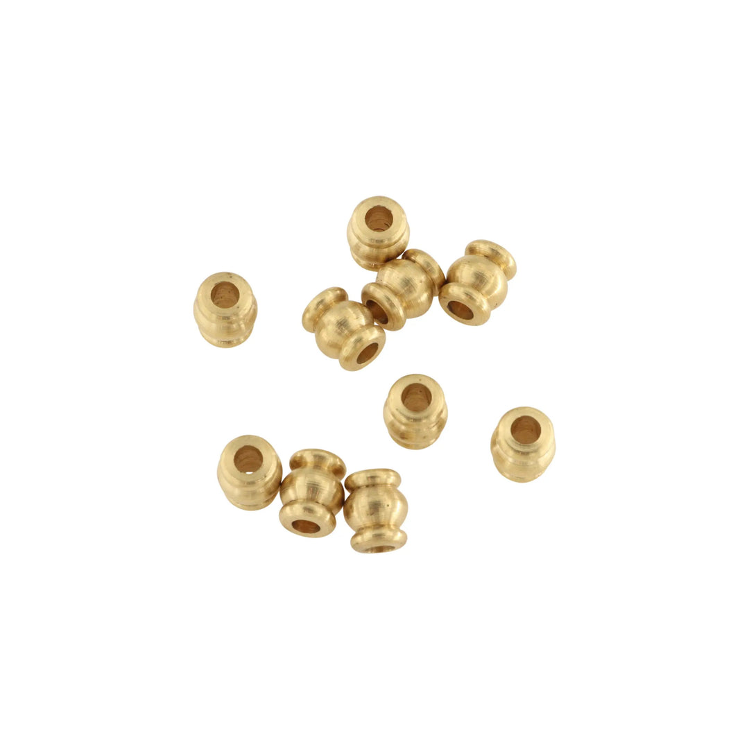 Metalperler, cylinder m. indsnævringer, forgyldt messing, 10 stk BOC