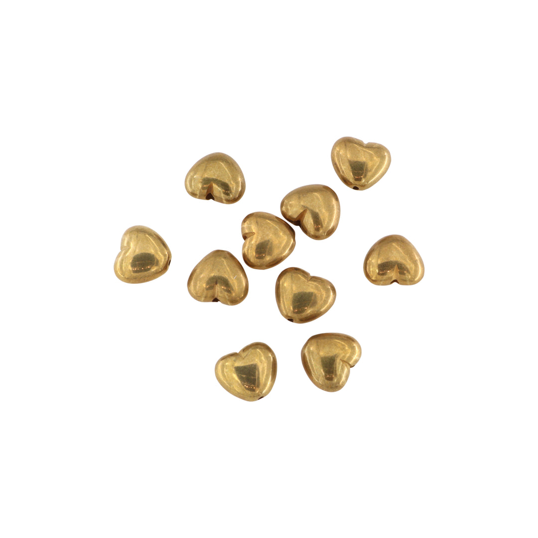 Find Metalperler, hjerte, forgyldt messing, 10x9 mm, 10-100 stk hos Beadhouse of Copenhagen i dag, med en altid hurtig levering!