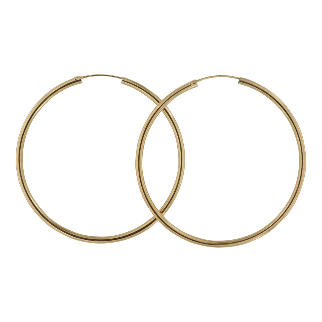 Øreringe, hoops, 70 mm, sterlingsølv og forgyldt sterlingsølv BLT