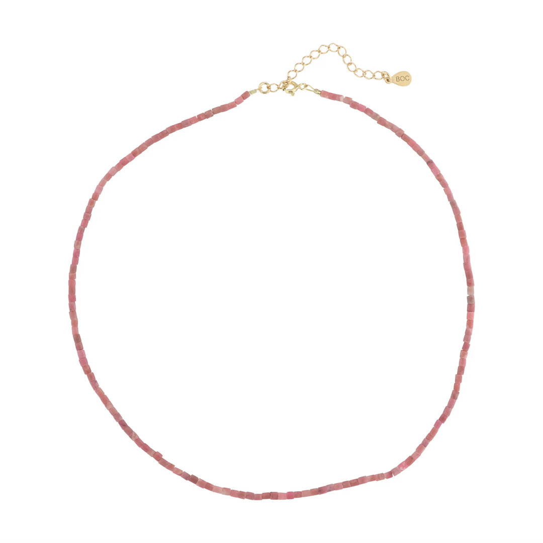 Halskæde, smykkesten rør, forgyldt sterlingsølv og sterlingsølv Beadhouse of Copenhagen