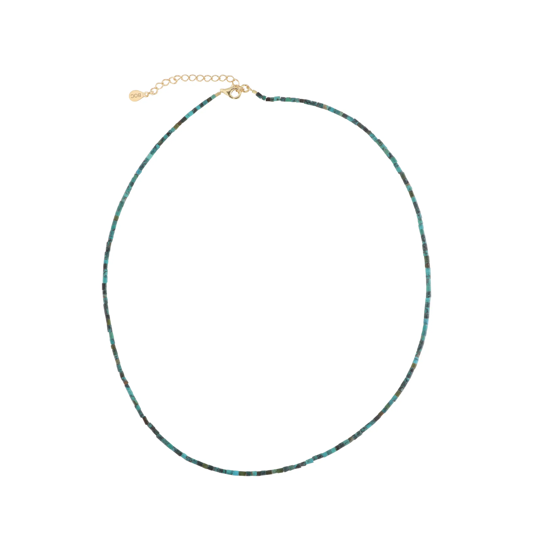 Halskæde, smykkesten rør, forgyldt sterlingsølv og sterlingsølv Beadhouse of Copenhagen