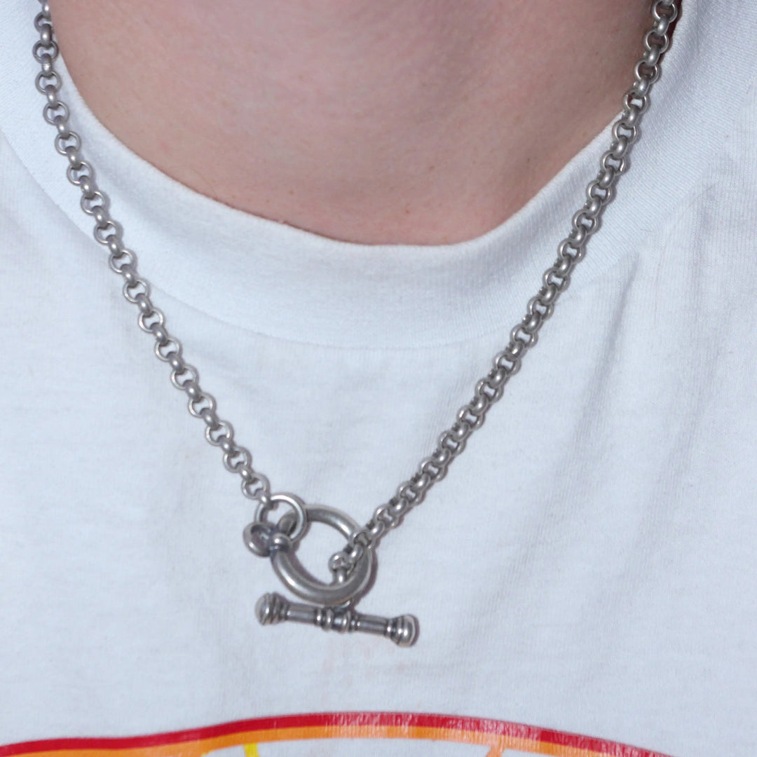 Halskæde, ærtekæde med bidsel lås, forsølvet messing, 51 cm/5,5 mm Beadhouse of Copenhagen