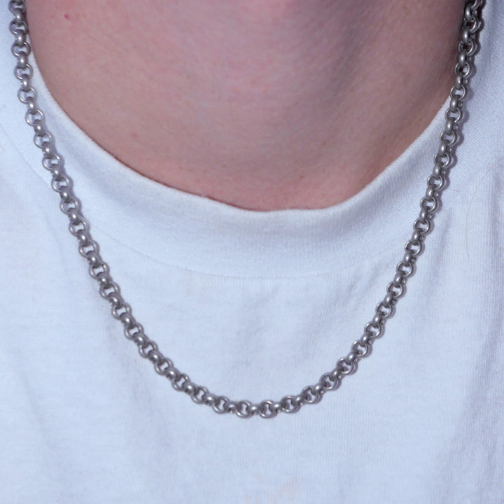 Halskæde, ærtekæde med bidsel lås, forsølvet messing, 51 cm/5,5 mm Beadhouse of Copenhagen