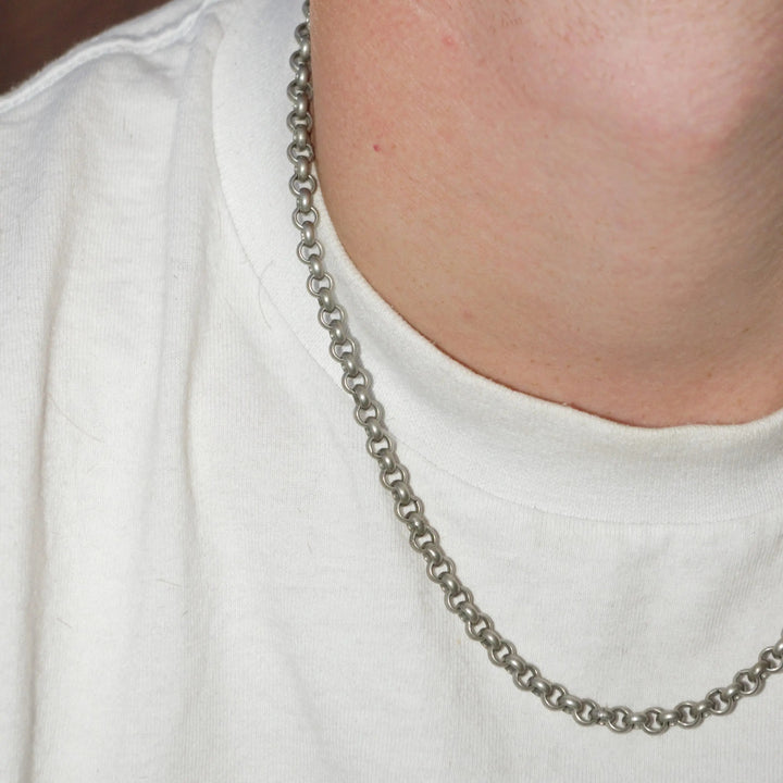 Halskæde, ærtekæde med bidsel lås, forsølvet messing, 51 cm/5,5 mm Beadhouse of Copenhagen