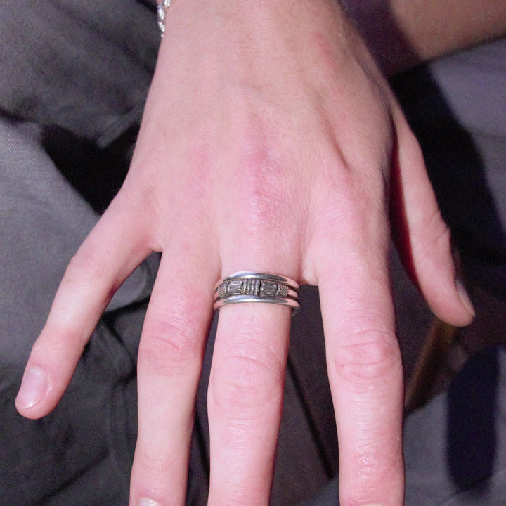 Fingerring, triple ring, forgyldt og sterlingsølv Beadhouse of Copenhagen