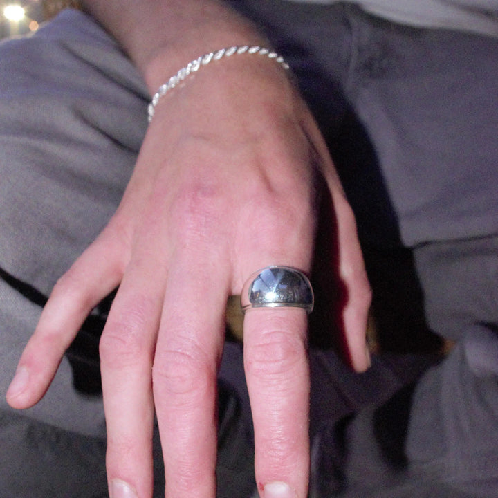 Fingerring, chunky ring, sterlingsølv og forgyldt sterlingsølv Italy