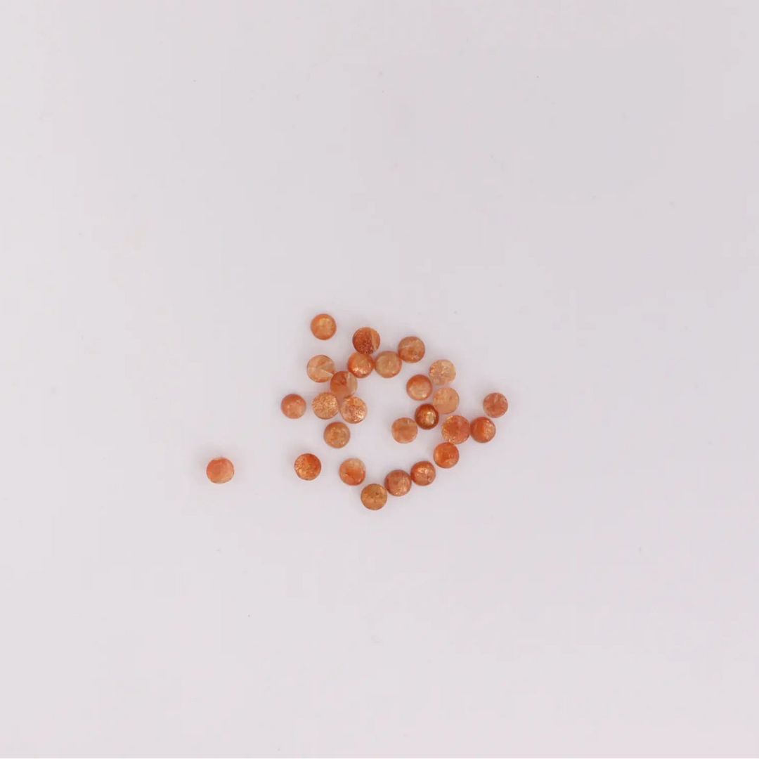 Cabochon, solsten, rund, 1-10stk, flere varianter 