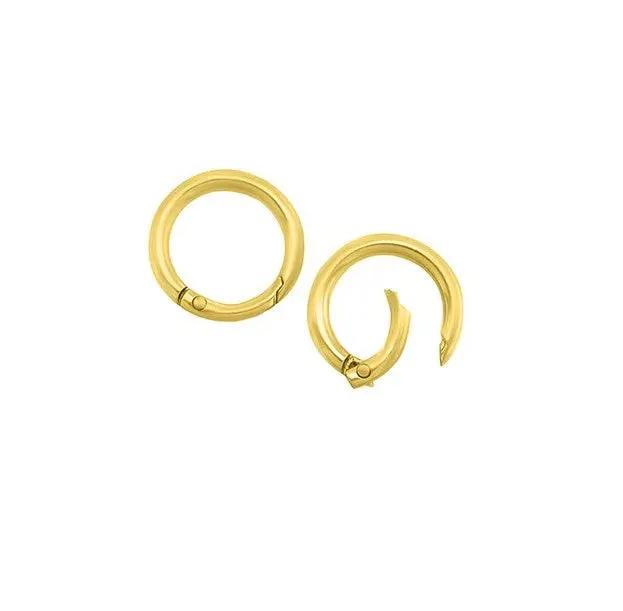 Karabinerverschluss, rund, aus vergoldetem Zamak, wasserdicht, 20 x 3,8 mm, Griechenland