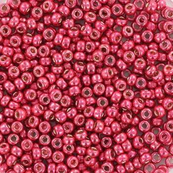 Lyserøde glasperler, miyuki rocailles seed beads, duracoat light cranberry Krea