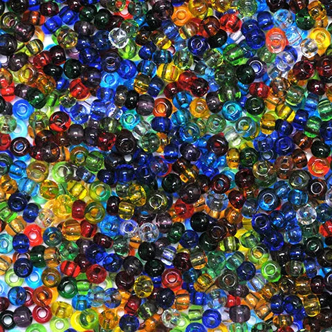 Gemischte Glasperlen, Preciosa, undurchsichtig transparent 