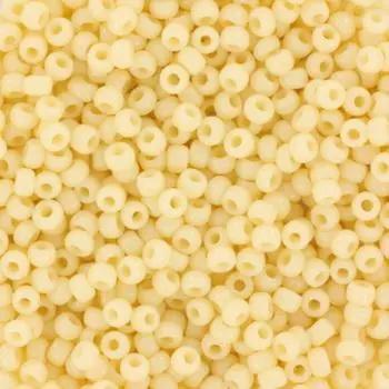 Brune glasperler, miyuki rocailles seed beads, opaque cream Krea