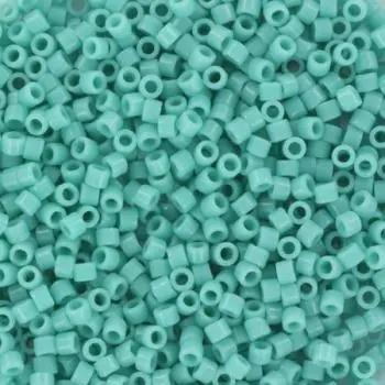 Grønne glasperler, miyuki delica beads, opaque turquoise green Krea