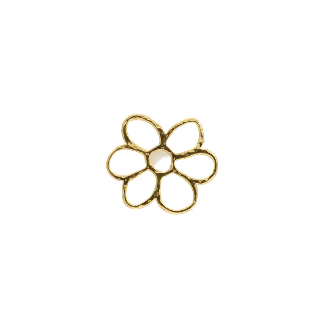 Anhänger, Blume, vergoldetes Zamak, 35x35mm 