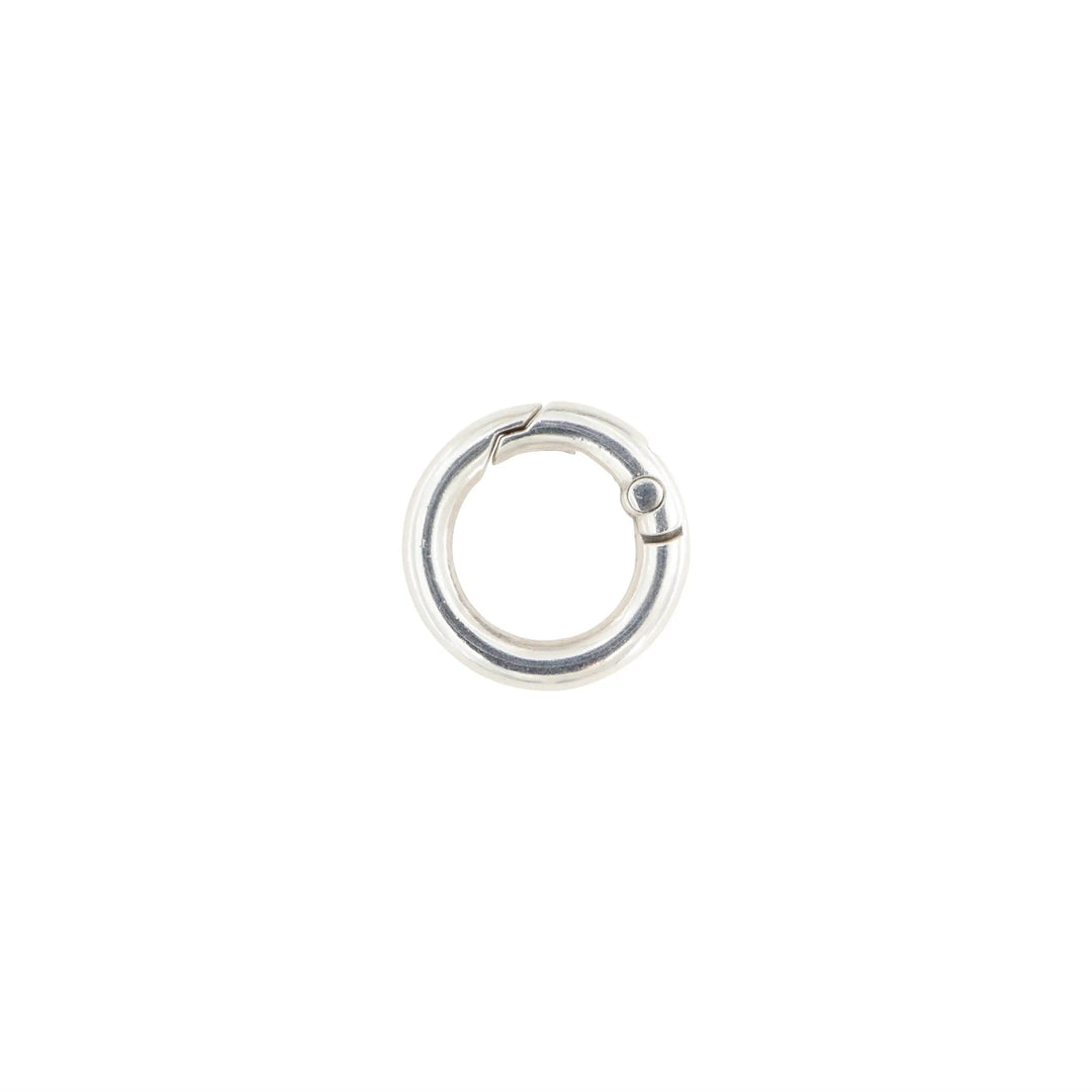 Karabinerverschluss, rund, aus versilbertem Zamak, wasserdicht, 20 x 3,8 mm, Griechenland