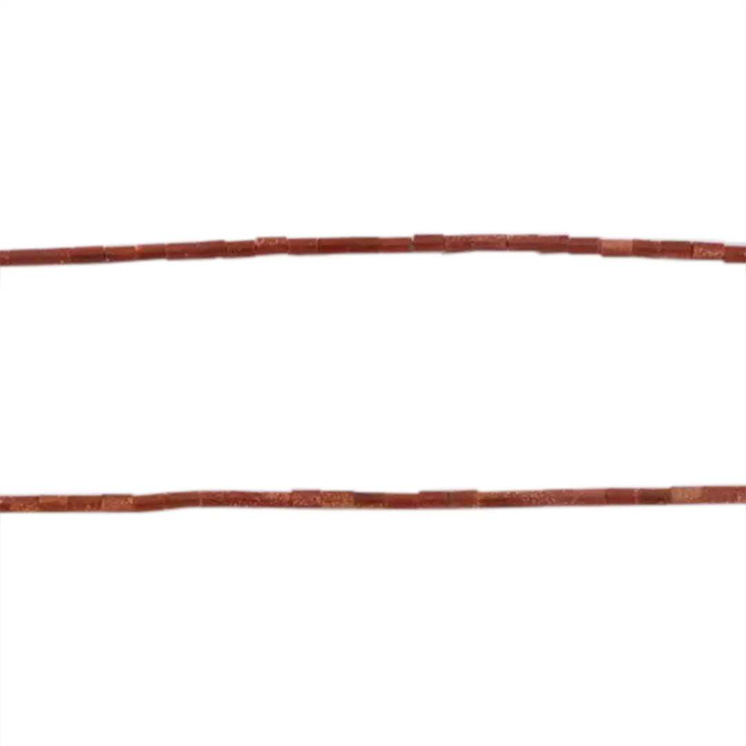Edelsteinperlen, Schnur, Sonnenstein synthetisch. Röhrenperlen, 41 cm/2,5 x 4 mm 