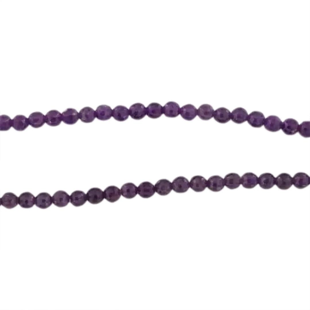 Edelsteinperlen, Strang, Amethyst rund facettiert, 45 cm/6 mm 