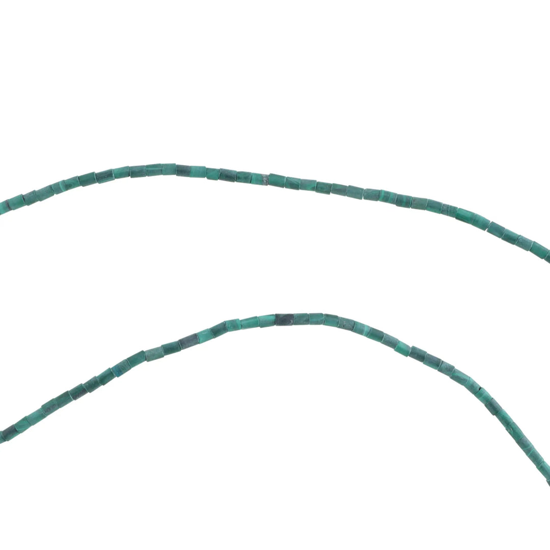 Smykkestensperler, string, malakit rørperler mat, 39 cm/2,7 x 4 mm BOC