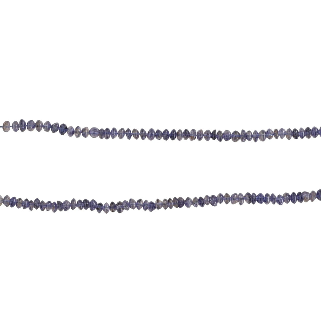 Smykkestensperler, string, iolit rondel, 37 cm/2 x 4 mm, storkøb BOC