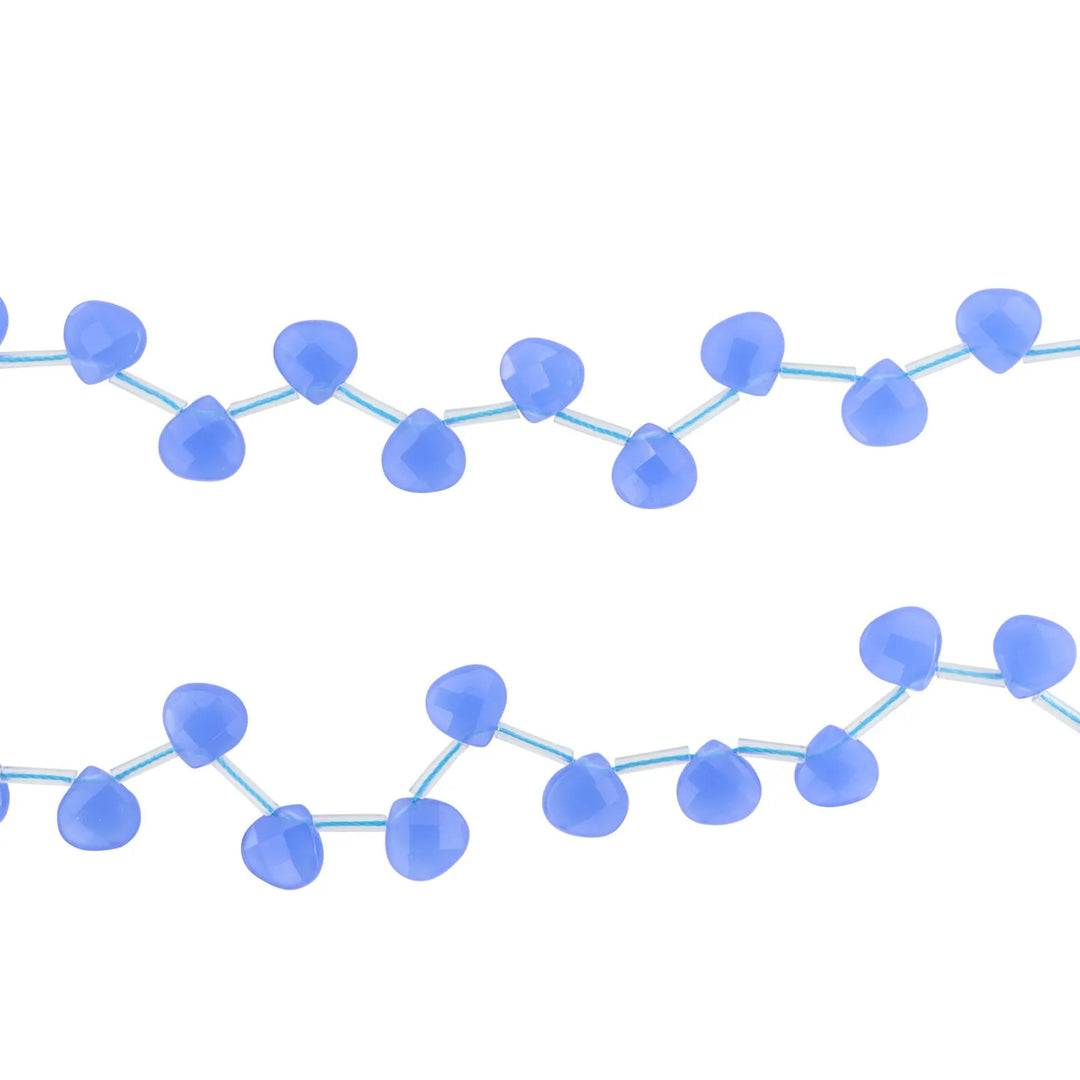 Smykkestensperler, string, agat blå syntetisk dråbe facetteret, 10mm BOC