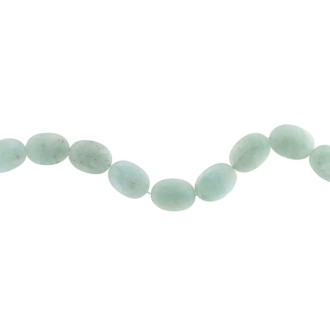 Smykkestensperler, string, jade oval, 39 cm/22 x 30 mm BOC