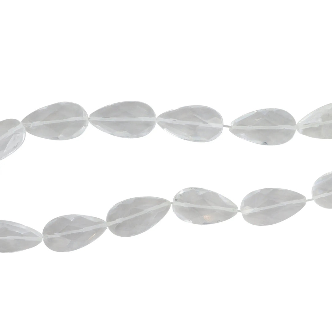 Smykkestensperler, string, bjergkrystal dråbe facetteret, 16x28 mm BOC