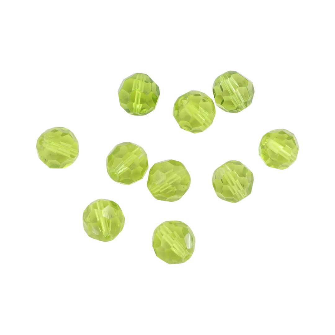 Krystalperler, preciosa beads, rund facetteret, glas, 12 mm - flere farver Preciosa