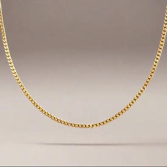 Halskette, Rüstungsfacette, vergoldetes Sterlingsilber, 45-50 cm 1,3 mm 
