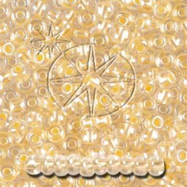 Gule glasperler, preciosa, colour lined yellow pearl crystal sfinx, storkøb Preciosa