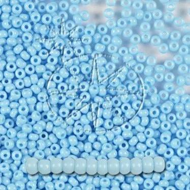 Blå glasperler, preciosa, natural opaque light turquoise, storkøb Preciosa