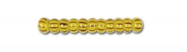 Stribede glasperler, preciosa, gul/brun tæt stribet Preciosa