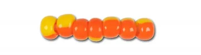 Multifarvede glasperler, preciosa, yellow and orange harlequin, storkøb Preciosa