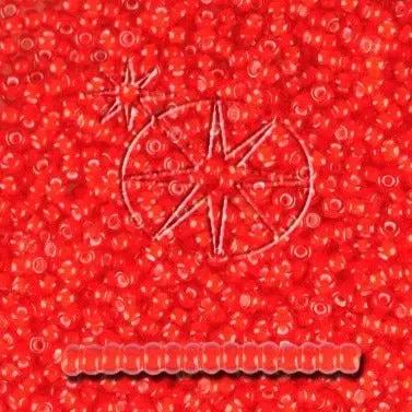 Røde glasperler, preciosa, whitelined transparent red, storkøb Preciosa